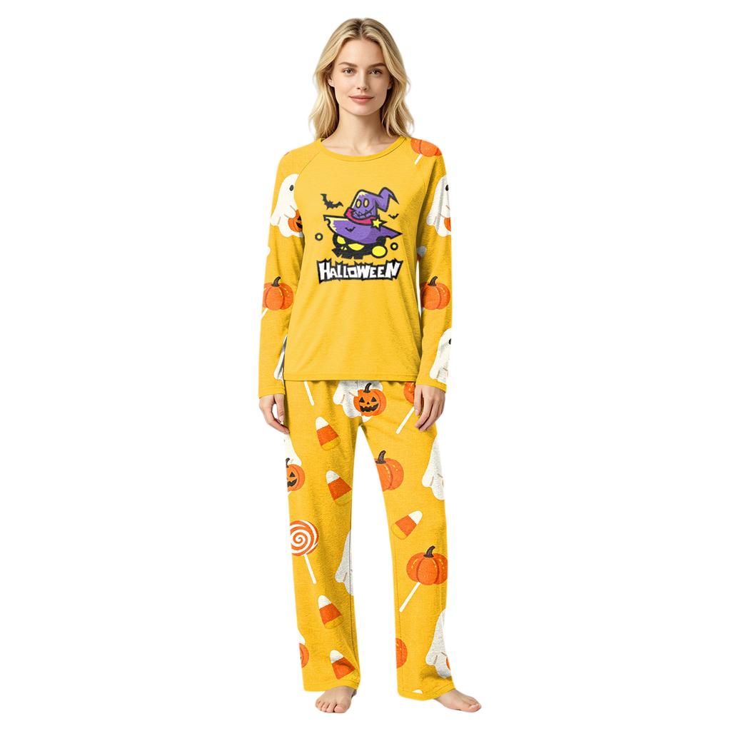 Family Matching Halloween Patchwork Print Pajama Set for Parent and Child