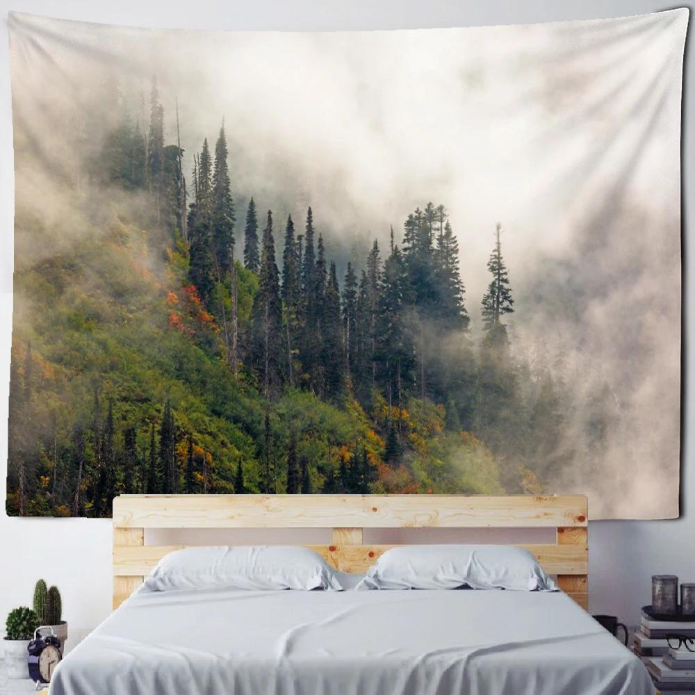 Mountain And River Impression Painting Tapestry Wall Hanging Psychedelic Hills Natural Scenery Witchcraft Hippie Home Decor