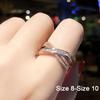 Huitan Statement Luxury Cross Rings for Women Metal  Color/Rose Gold Color Dazling CZ Female Accessory Daily Wear Jewelry