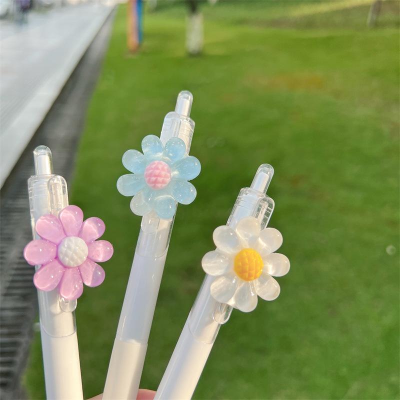 Adorable Sunflower Press Gel Pen Kawaiii Stationery Pens for Writing Pretty Stationery School Supplies Office Accessories