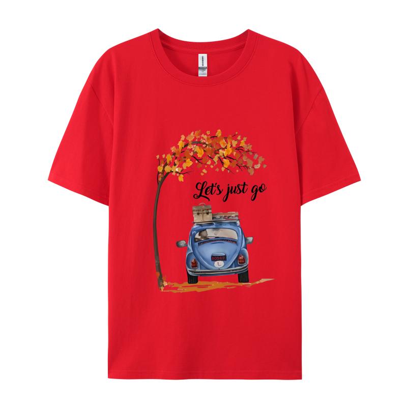 Travel Tshirt Letsjust Go Oneck Top Tshirts Thanksgiving Day Tees Short Sleeve For Unisex Discount Cotton