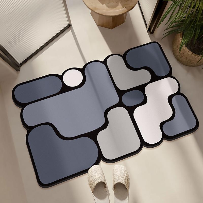 Absorpčná podložka na kúpeľňovú podlahu z rozsievkovej zeminy - Minimalistická, odolná voči nečistotám, ľahko čistiteľná rohožka do predsiene.