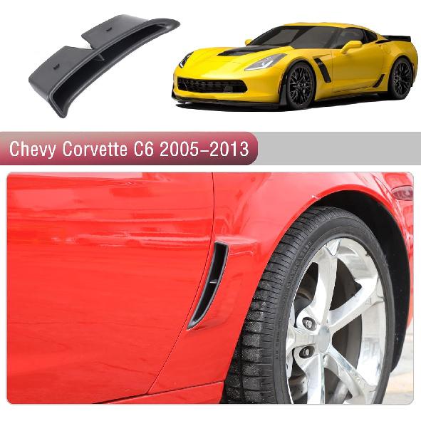 Boční větrací mřížky blatníku auta kompatibilní s Chevy Corvette C6 2005-2013, Nasávací mřížka otvoru pro proudění vzduchu, Spoiler C6 Náhradní díl
