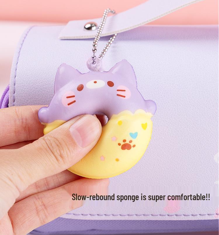Double Layer Heart Canvas Pencil Case for Primary School Students