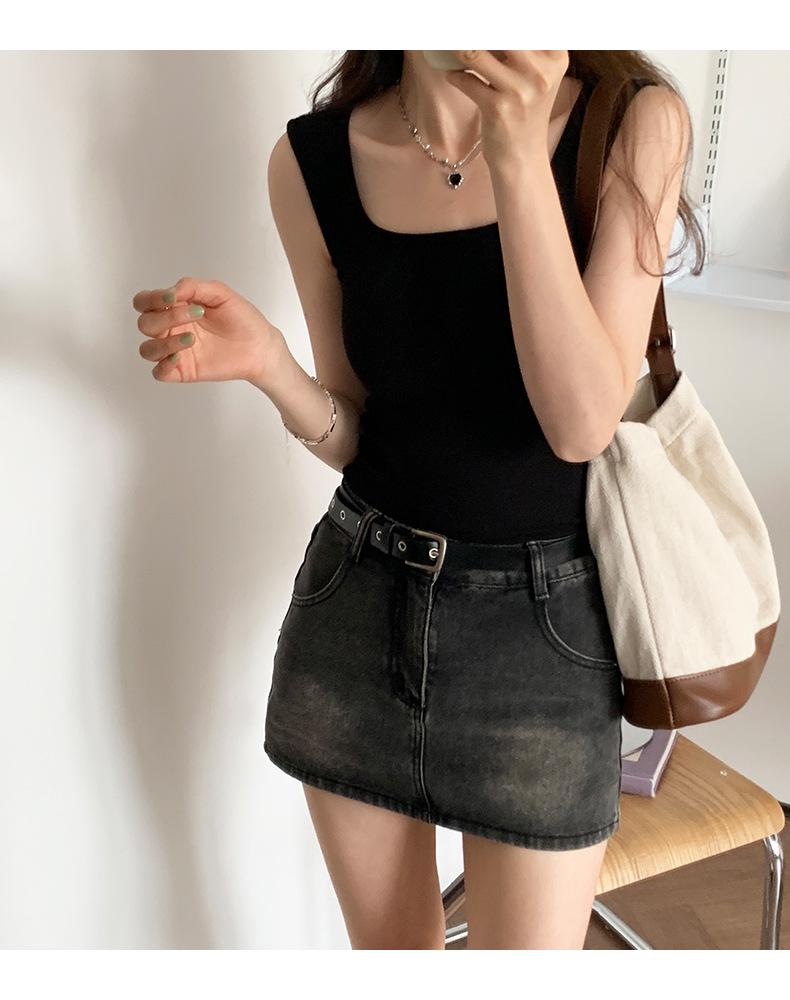 Korean Style Sexy Ribbed Camisole: Women's Trendy Summer Sleeveless Tank Top