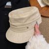Japanese Retro Equestrian Hat Suede Duck Tongue Beret Women'S Casual Versatile Spring And Autumn Octagonal Hat Shows Small Face