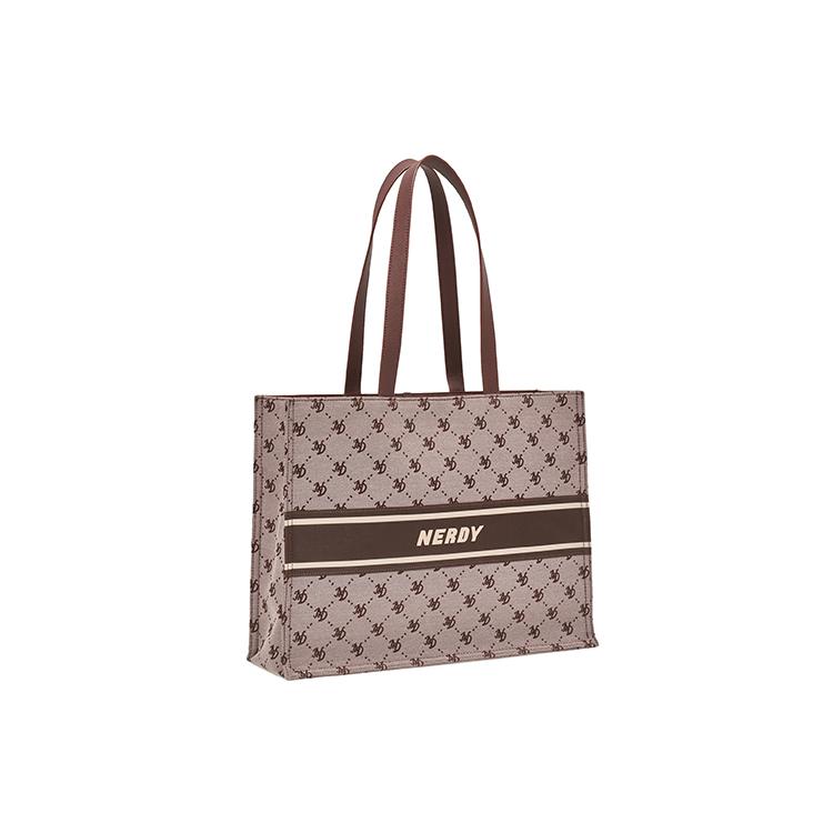 New NERDY Polyester Combo Bag Tote Bag Shopping Bag Shoulder Bag Unisex Brown PNEF22AA064101