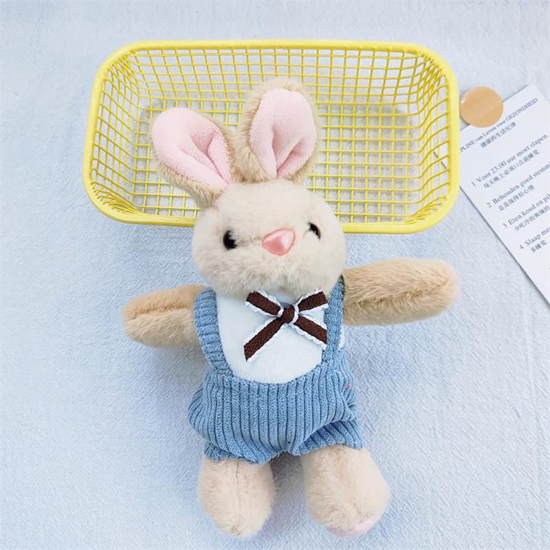 Adorable Mini Plush Rabbit Keychain Soft Cartoon Animal Doll For Backpacks