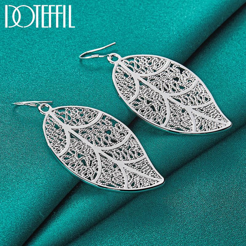 

Серьги-листочки из стерлингового серебра 925 пробы, свадебные украшения 3.20*5.60cm