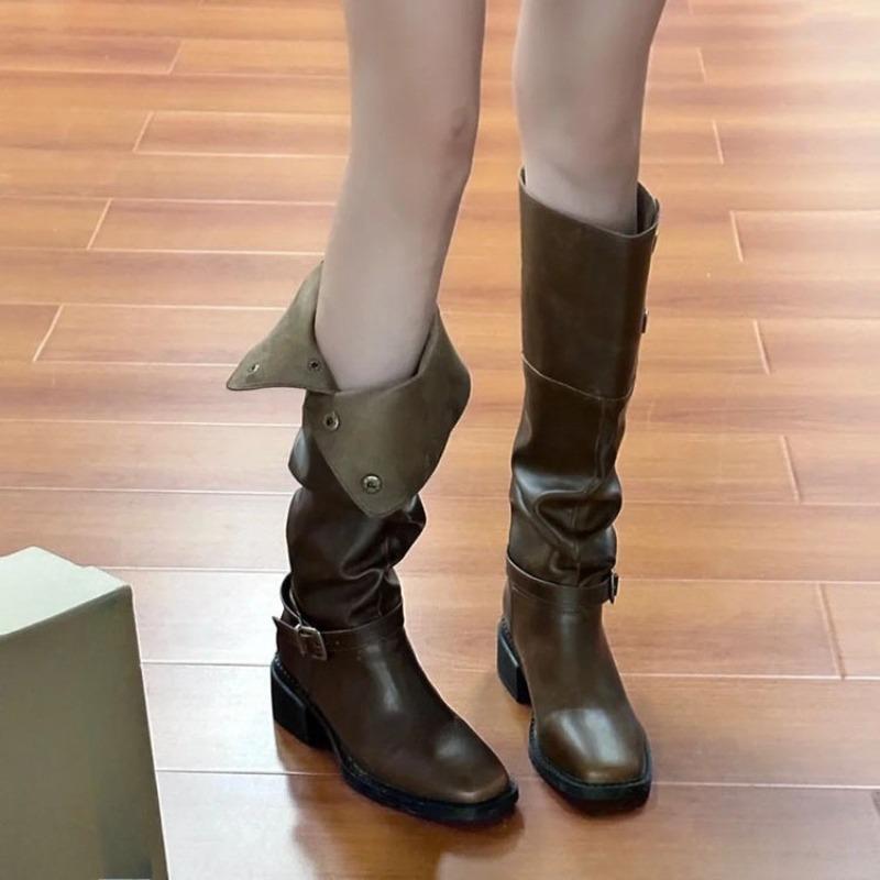 Niche Shoes, High Boots for Women, Thick-heeled, Retro, Knee-length Long Boots for Women