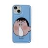 IPhone 16 Crayon Shin-chan Drehbarer Ah Dai Rotz Airbag Weiche Hülle mit Fotorahmen für Apple 12