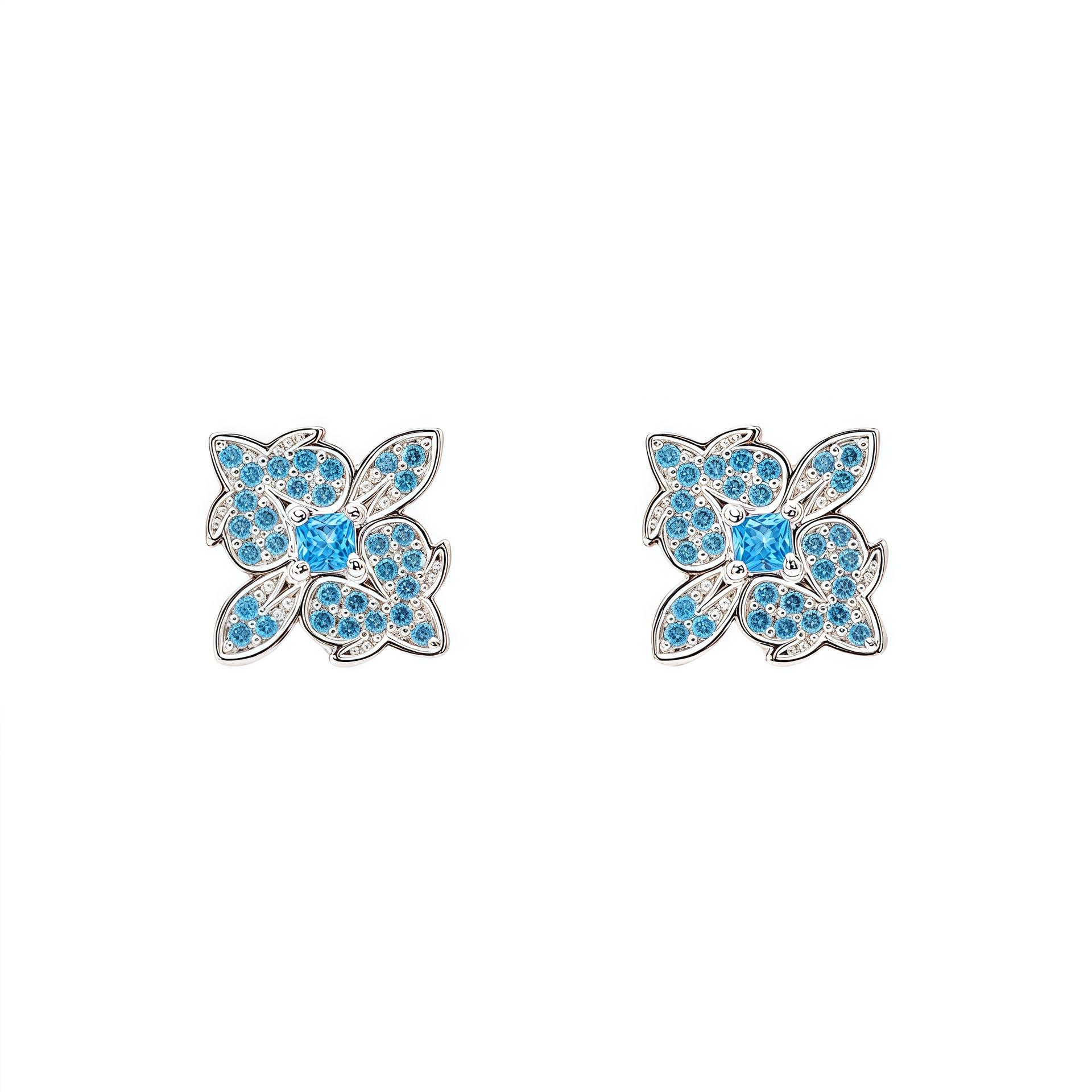 2026 Full Diamond Stud Earrings Butterfly Color Diamond Earrings Trendy Versatile Zircon Earrings 925 Sterling Silver Needles