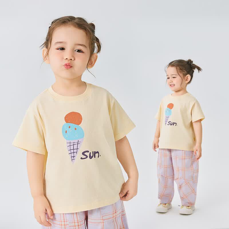 Papa Kids' Summer Pure Cotton Short Sleeve T-Shirt