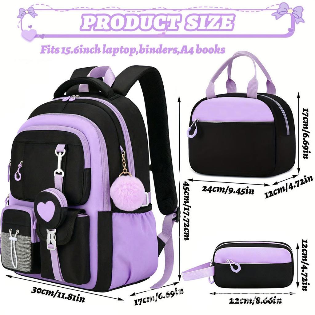 Schooltassen voor Kinderen voor Tienermeisjes Set Schooltas Kawaii Basisschool 3 Stuks Middelbare School Rugzak Kinderen Reizen Rugzak