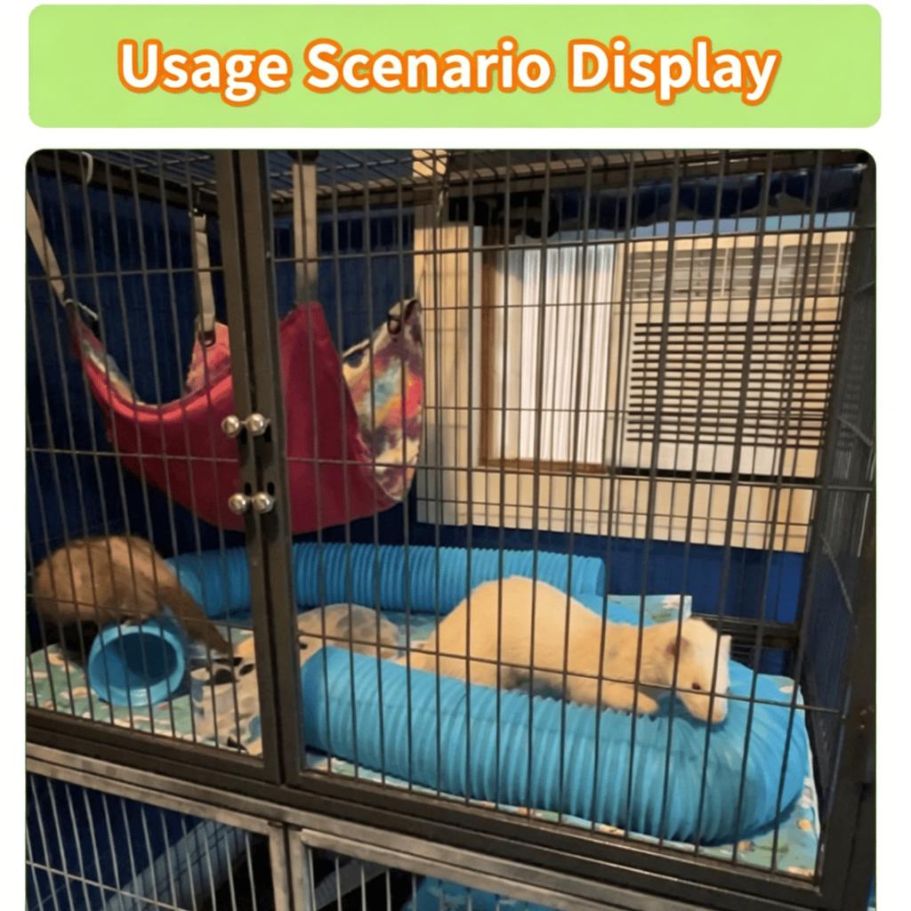 Flexible Retractable Hamster Tunnel, Corrugated Plastic Tube Toy, Bendable Hideout for Small Pets, Cage Accessories
