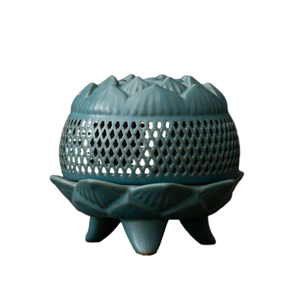 

Древняя керамика Зеленый держатель для благовоний Зеленый керамический лотос Ароматерапевтический диффузор Гостиная