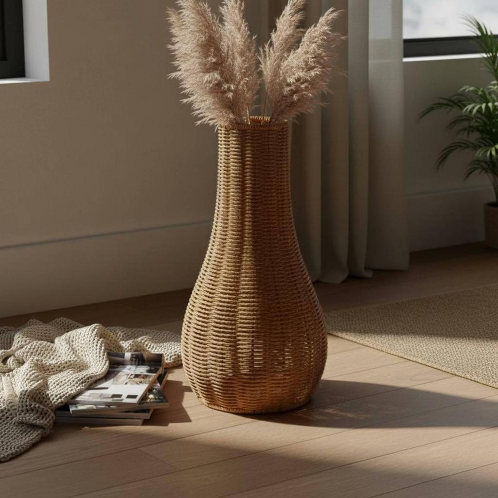 Vaso da terra Estetico Alto Aspetto Rattan Pezzo Decorativo