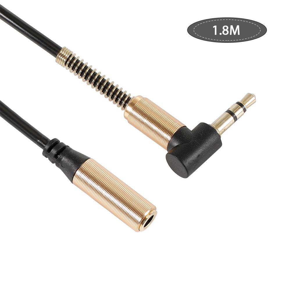 Audio Verlängerungskabel Spiralförmig Aufgerollt Aux Stereo 3,5mm Winkel Vergoldeter Klinkenstecker Stecker auf Buchse AUX Kabel