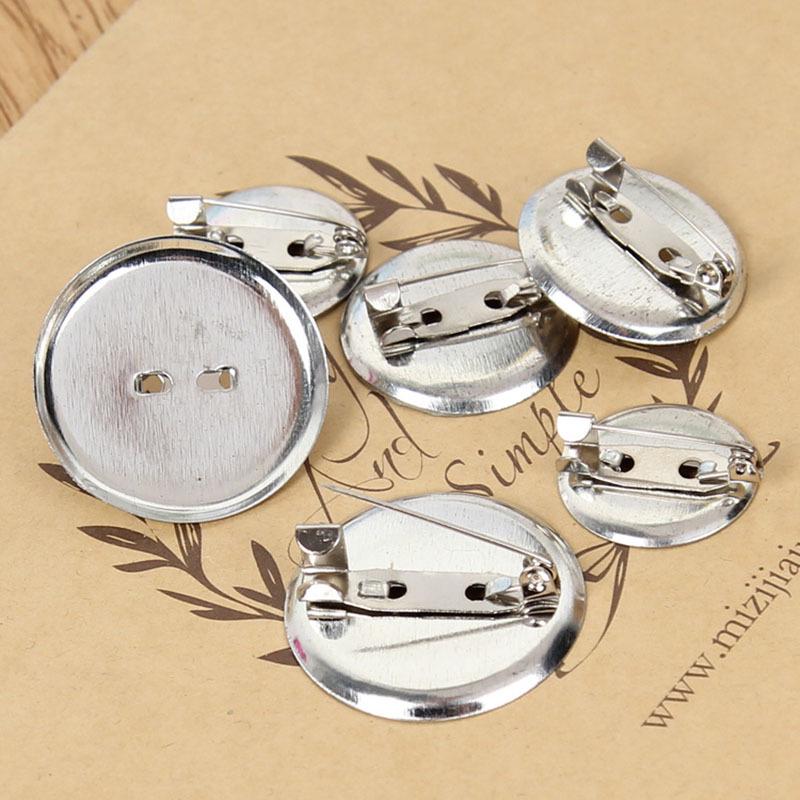 Round Metal Safety Pin Brooch Tray - DIY Brooch and Corsage Hair Accessory Base