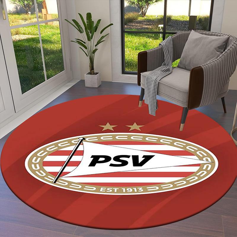 Philips Sport Vereniging Round Area Rug,Carpet Rug for Living Room Bedroom Sofa Playroom Decor,Non-slip Floor Mat