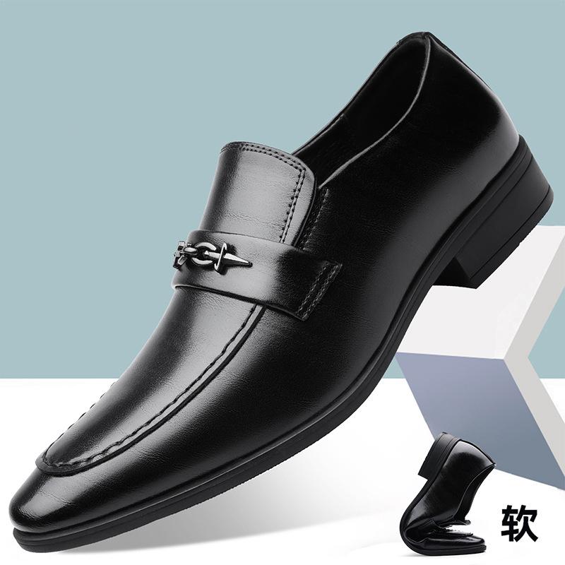

Luxury New Designer Men s Pointed Pu Leather Dress Business Casual Shoes Metal Button Loafers Wedding Dress Homecoming Footwear 44