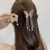 Korean Style Rhinestone Butterfly Pearl Tassel Hair Clip
