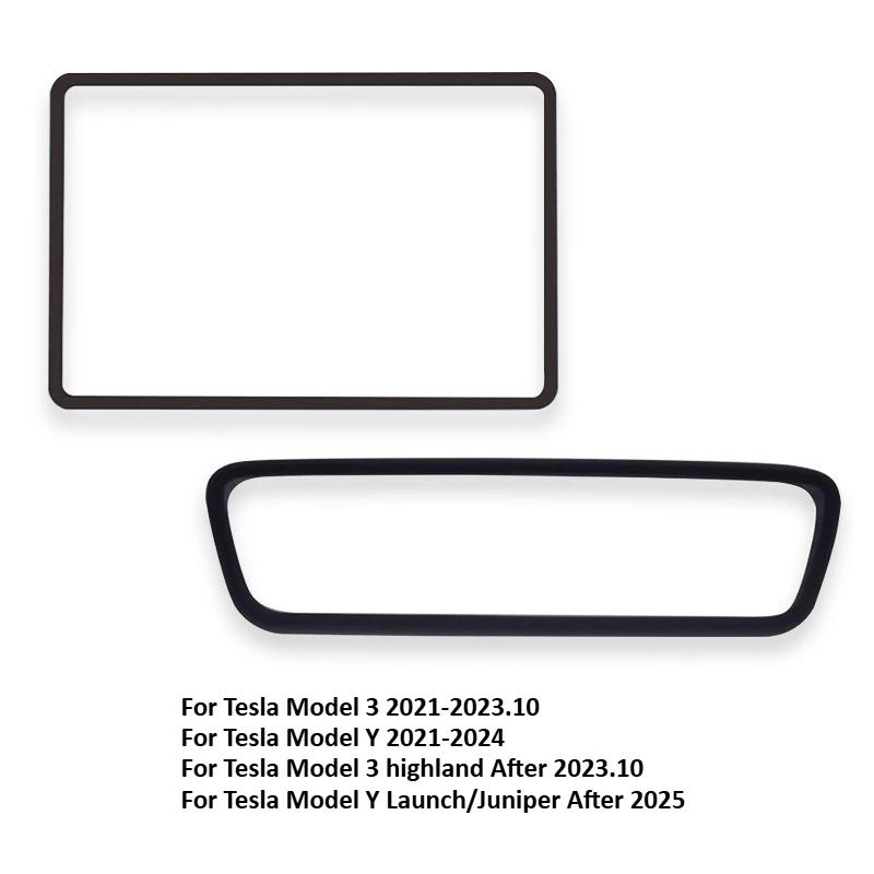 For Tesla Model Y Juniper/Model 3 Highland Silicone Screen Frame Protector Rearview Mirror Protective Trim Cover Accessories