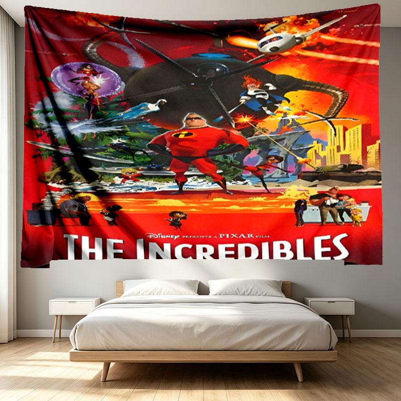 Incredibles Print Tapestry - Portable Wall Decor Cloth, for Home, Dorm, Travel, Bedroom, Living Room - Ideal Birthday Housewarming Gift