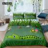 Crocodile Duvet Cover Set Wild Alligator Pattern Bedding Set Wildlife Style Comforter Cover Horror Animal Theme Twin Quilt Cover