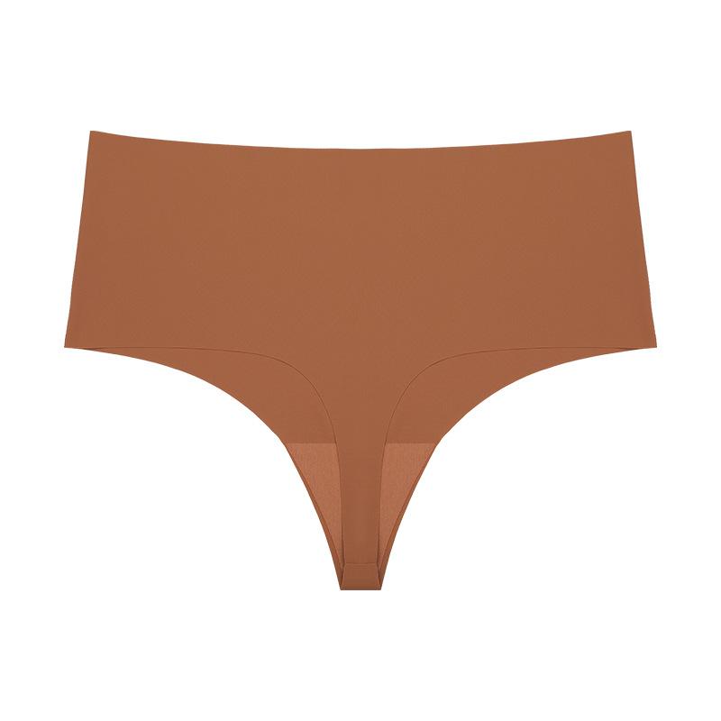 Large Size Seamless One-piece High-waisted Ice Silk T-pants Sports Quick-drying Breathable Sexy Random-cut Underwear