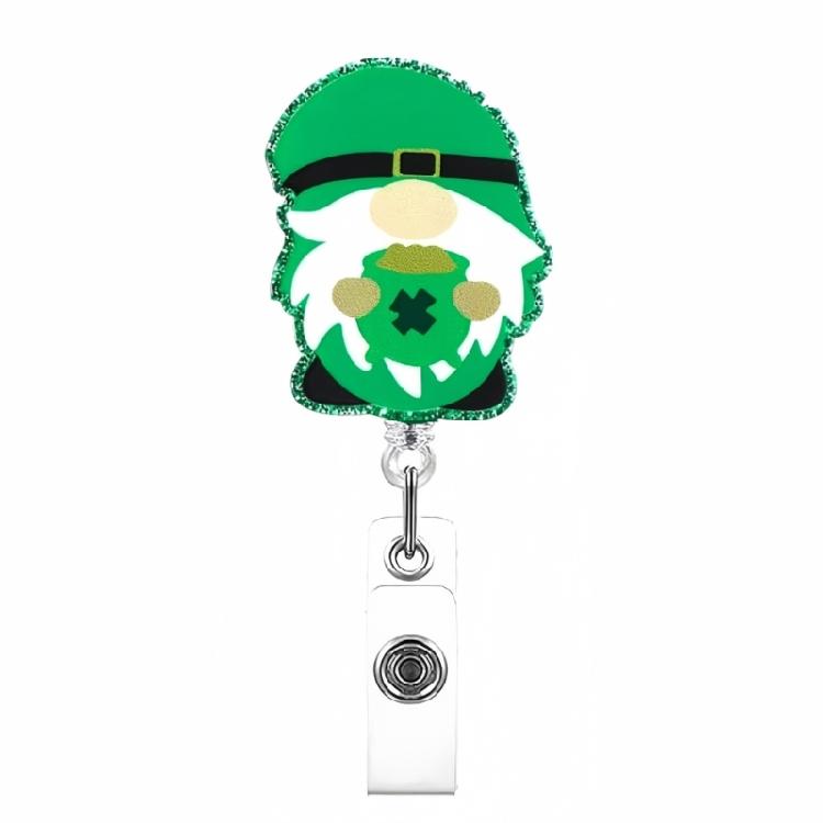 Patrick's Day Badge Holder Retractable Badge Reel with Metal Pocket Clip Doctor Nurse Badge Holder for Office