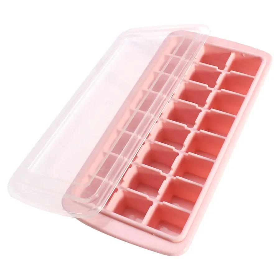 24 Grids Silicone Ice Cube Tray Maker With Removable Lids Ice Cube Mold Whiskey Cocktails Fruits Mold Bar Wine Ice Blocks Maker