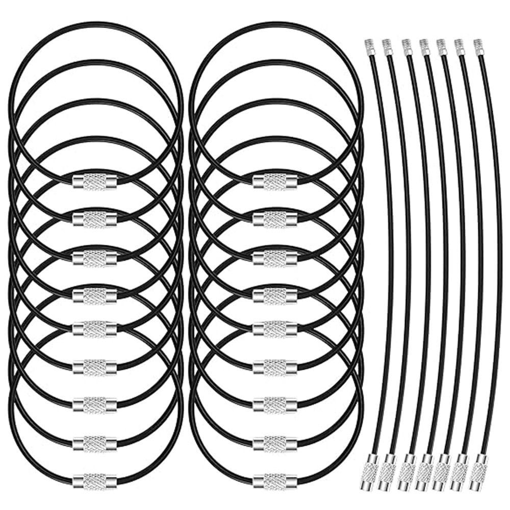 

1/25 шт. 2 мм проволочный брелок-трос 6,3 дюйма шарнирные фиксаторы большие металлические проволочные брелки ключи и ID-бирка 25Pcs