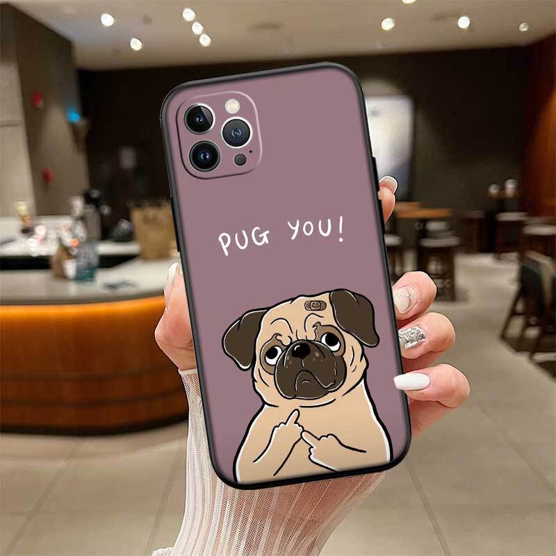 Cute Pug Dog Case for Samsung M55 M35 M15 A02 A05S A05 A06 A15 A12 A13 A10 A16 A20 A22 A24 A25 A30 A31 A32 A33 A35 A42 A50