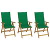VidaXL Set of 3 Folding Garden Chairs with Cushions, Patio Seats, Dining Chairs, Patio Furniture 3064094