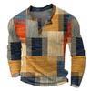Maglietta vintage a maniche lunghe da uomo con stampa DTG 3D