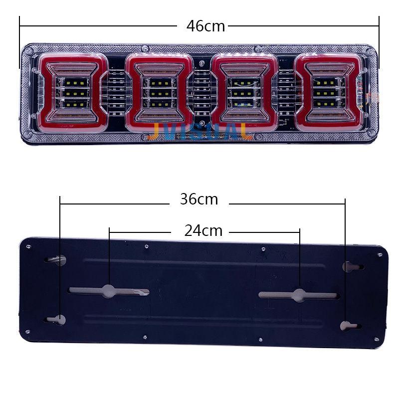 2x 46cm Waterproof LED Truck Trailer Lorry Caravan Taillight Warning Light Rear Taillight Stop Lorry Bus Brake Reverse Turn Lamp