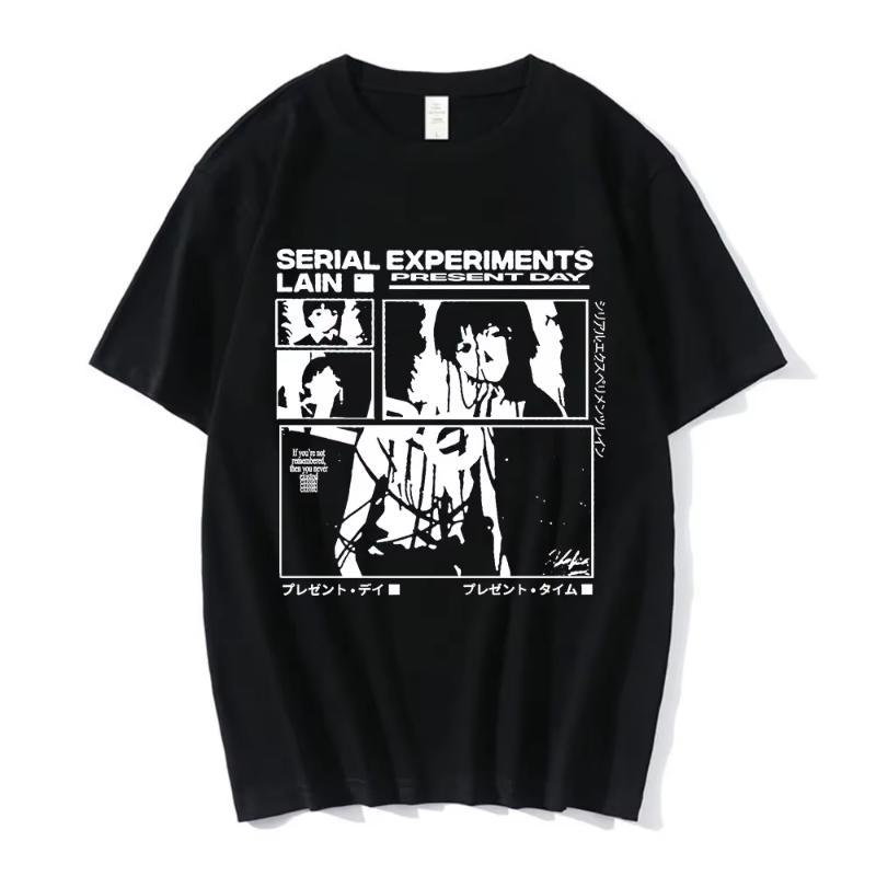 Anime Serial Experiments Lain T-Shirt Men Women Graphic T Shirts Unisex Iwakura Manga Girl Sci Fi Short Sleeve Tee Tops 62463