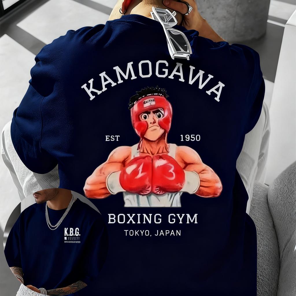 2025 Sommer Anime Hajime No Ippo Kamogawa Boxstudio 100% Baumwolle Nach T-Shirt Herren Makunouchi Takamura KGB Kleidung Streetwear