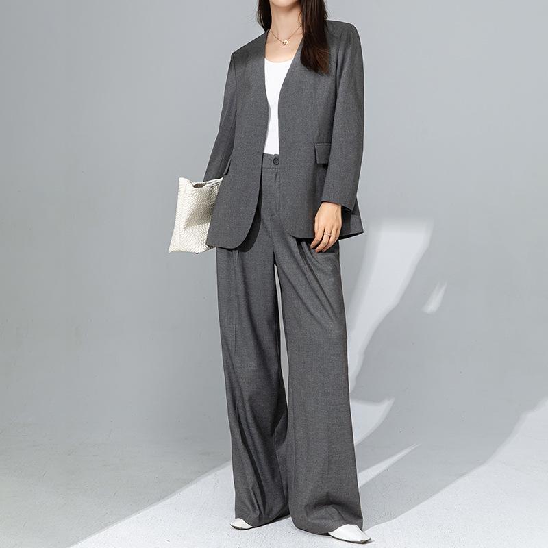 

Xinge Women s V-Neck Wool Blazer Jacket - 2025 Spring Collection L