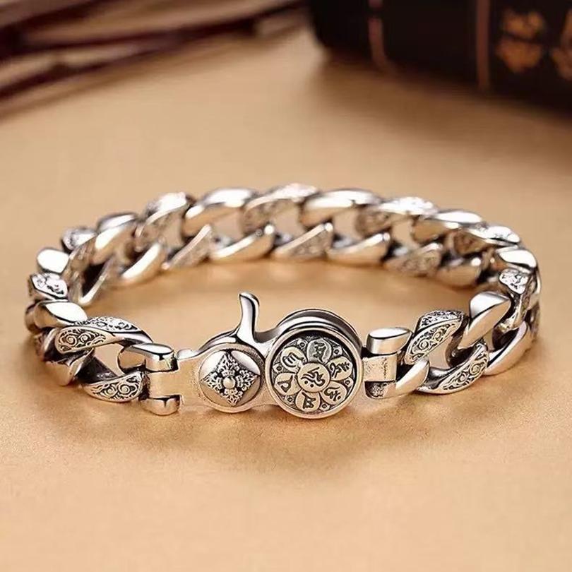 NEUE 925 Sterling Silber Armbänder Vintage Seitenkette für Männer Frauen Exquisites Studenten Freundin Schmuck Zubehör Hochzeitsgeschenk