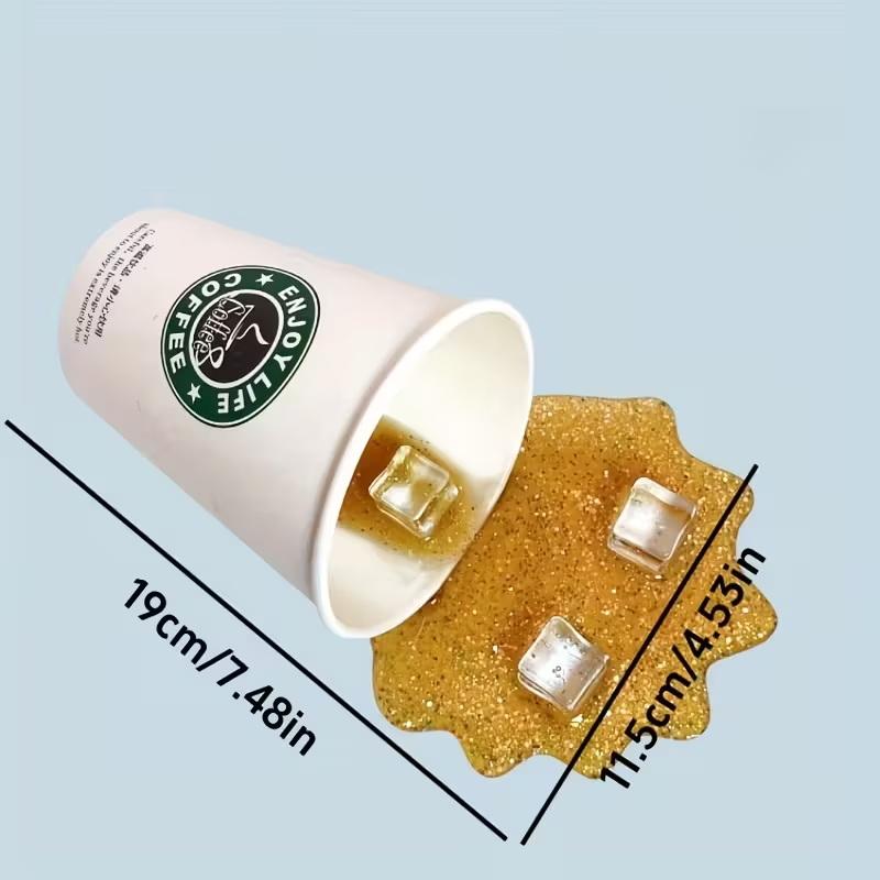 1Pc Overturned Coffee Cup Prank Phone Stand, Plastic Prank Toy, A Must-Have For Lazy People, Home Decoration Ornament.