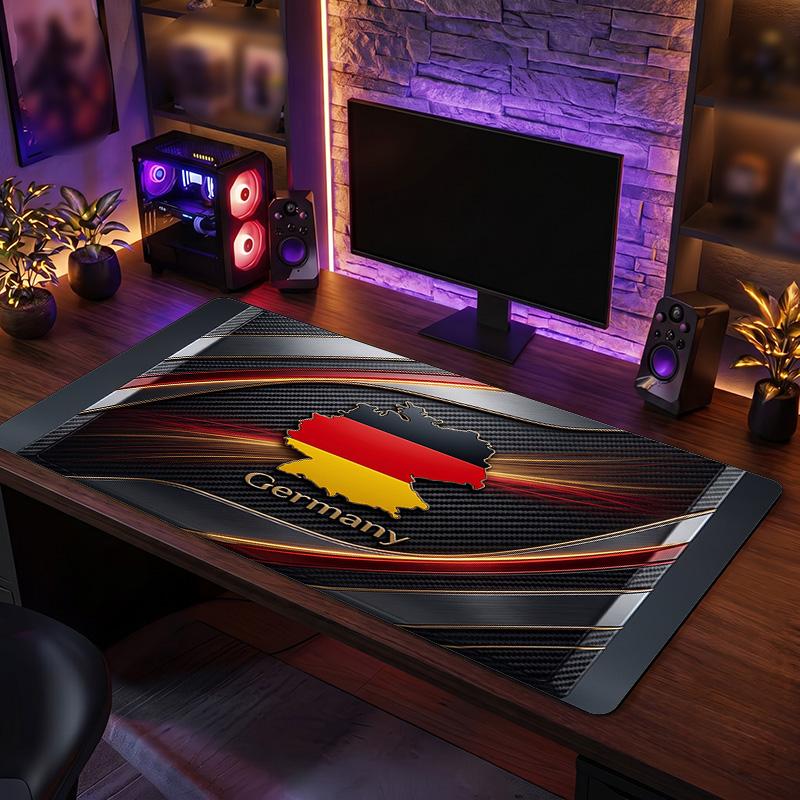 Germany Football Crest Mouse Pad, Extended Non Slip Rubber Desk Mat for Gaming Office Laptop Fan Gift