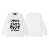 Loose Casual Slogan Illustration Printing Rough Edge Round Neck Long-Sleeved T-Shirt For Men And Women