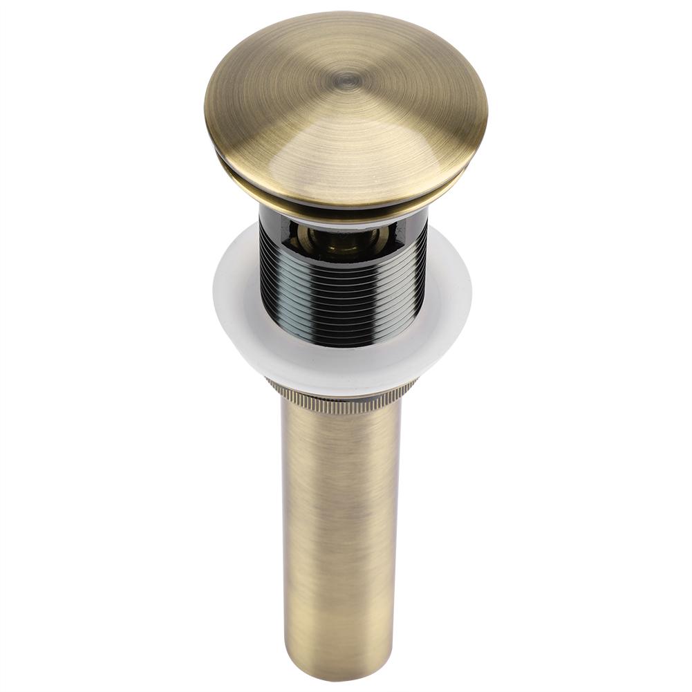 G1 1 4  Brass Bathroom Basin Sink Pop Up Drain Assembly with Over Flow (Green Bronze)