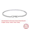 EFFIE QUEEN S925 Silver 2mm/3mm/4mm Tennis Bracelets Shiny White Cubic Zircon Exquisite for Women Men Jewelry Fashion Gift SB91