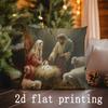 Home Decor Nativity Scene Christmas Pillow Covers Decor Pattern Cushion Cover Suitable For Sofa Bedroom Car Pillow Cover