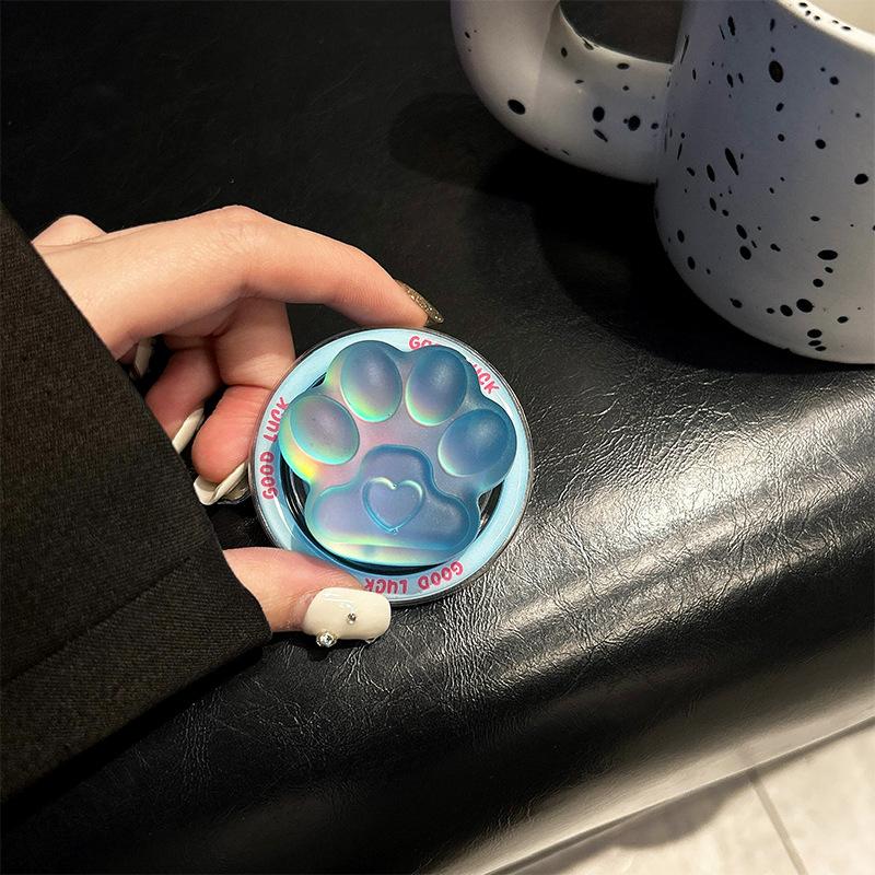 Cute Fun Blue Light Matte Cat Paw Magnetic Suction Small Cartoon Funny Mobile Phone Holder Korean Back Sticker Airbag
