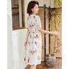 Pastel Women's Summer Elegant Printed V-Neck Midi Dress