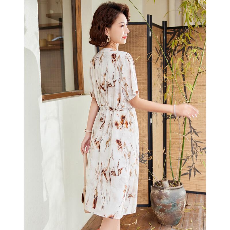 Pastel Women's Summer Elegant Printed V-Neck Midi Dress